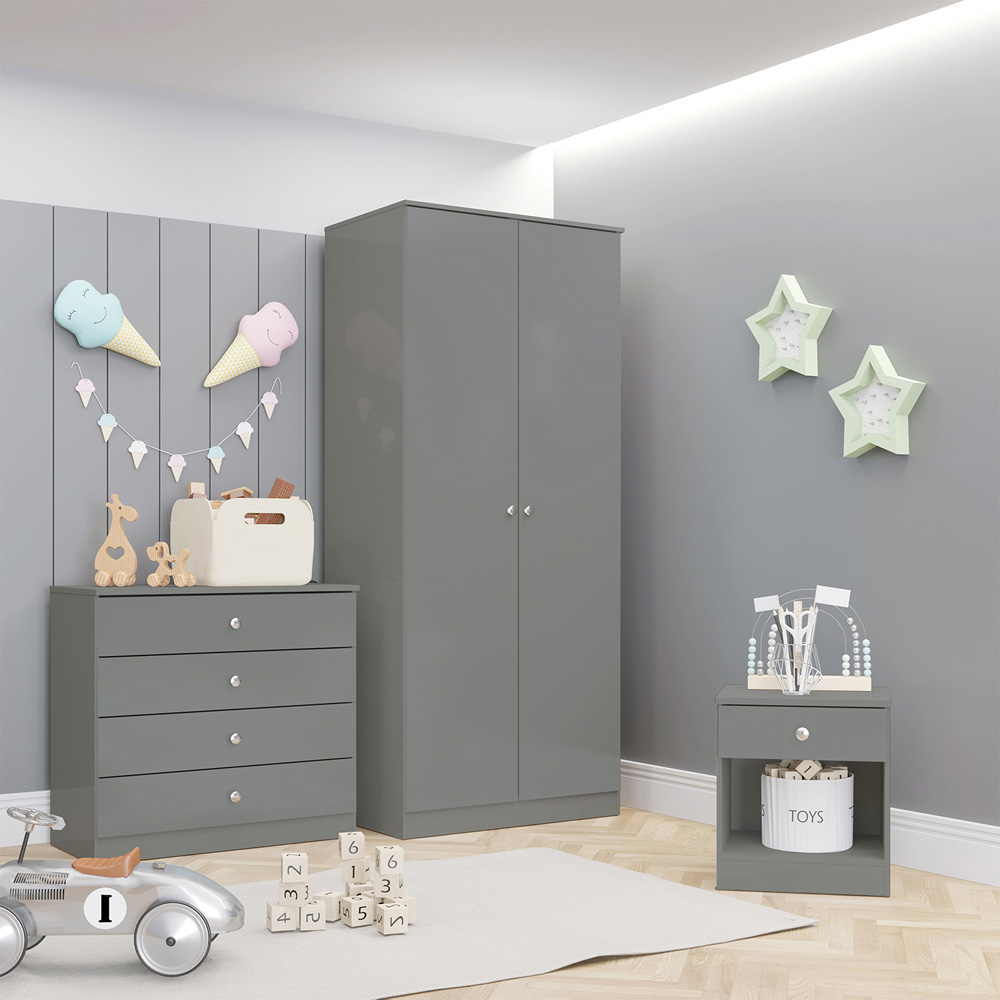 Seconique Denver 3 Piece Grey Gloss Furniture Set Image 6