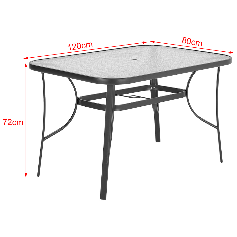 Living and Home Black Rectangle Glass Table Image 7