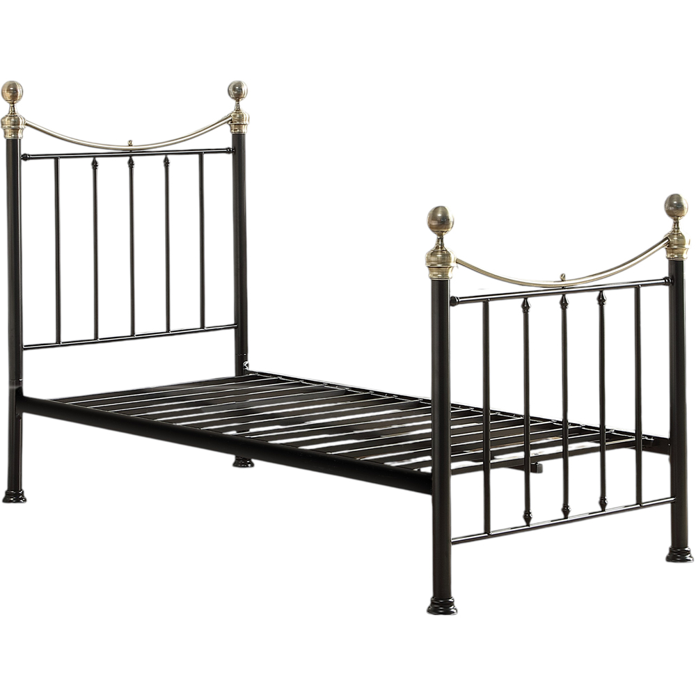 OAT Home Hampstead Single Black and Brass and Black Guest Trundle Metal Bed Image 2