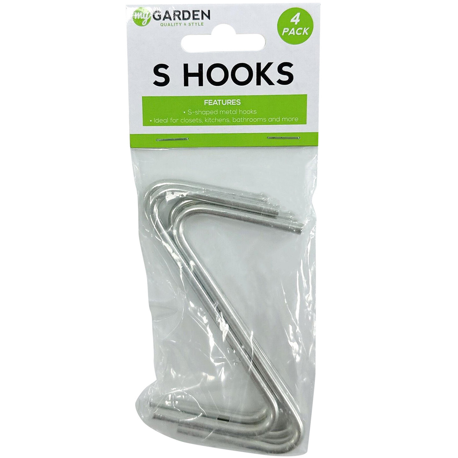 My Garden Silver S Hooks 4 Pack