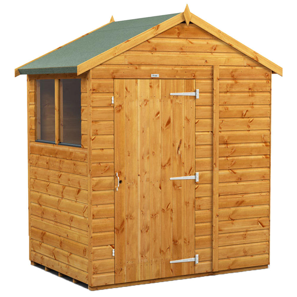 Power Sheds 4 x 6ft Apex Wooden Shed with Window Image 1
