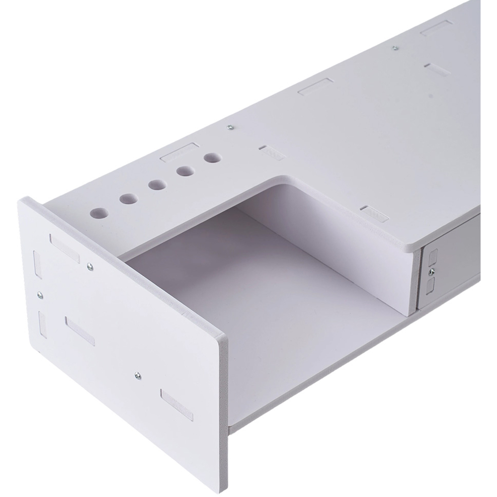 Living and Home 2 Drawer Single Shelf White Monitor Stand Riser with Pen Holder Image 5