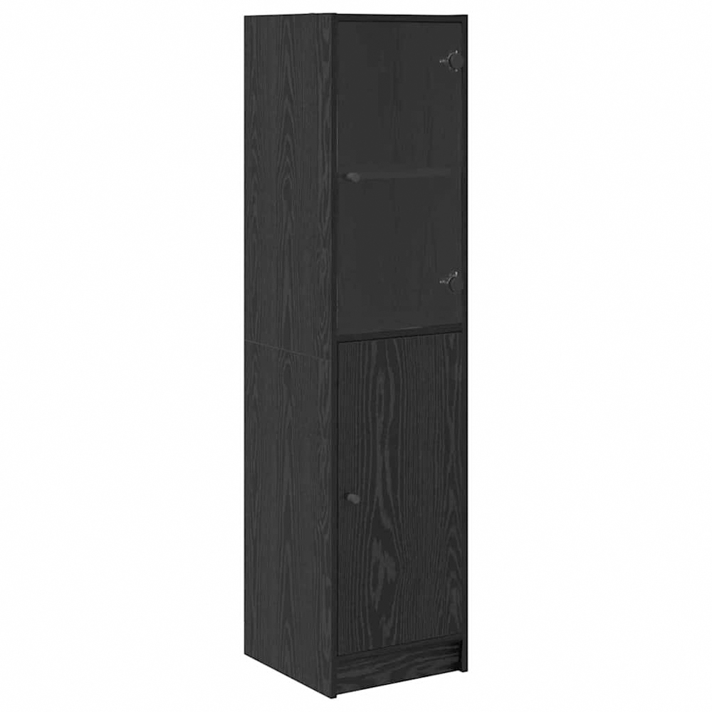 vidaXL 2 Door Black Oak Tall Slim Highboard Image 2