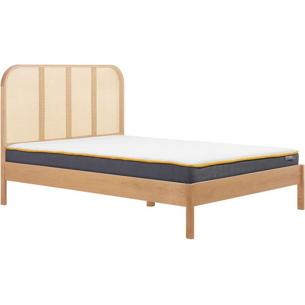 Birlea Margot King Size Oak Bed with Rattan Headboard Image 3