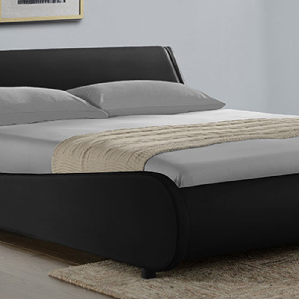 Home Detail Galactic Double Black Faux Leather Bed Frame Image 3