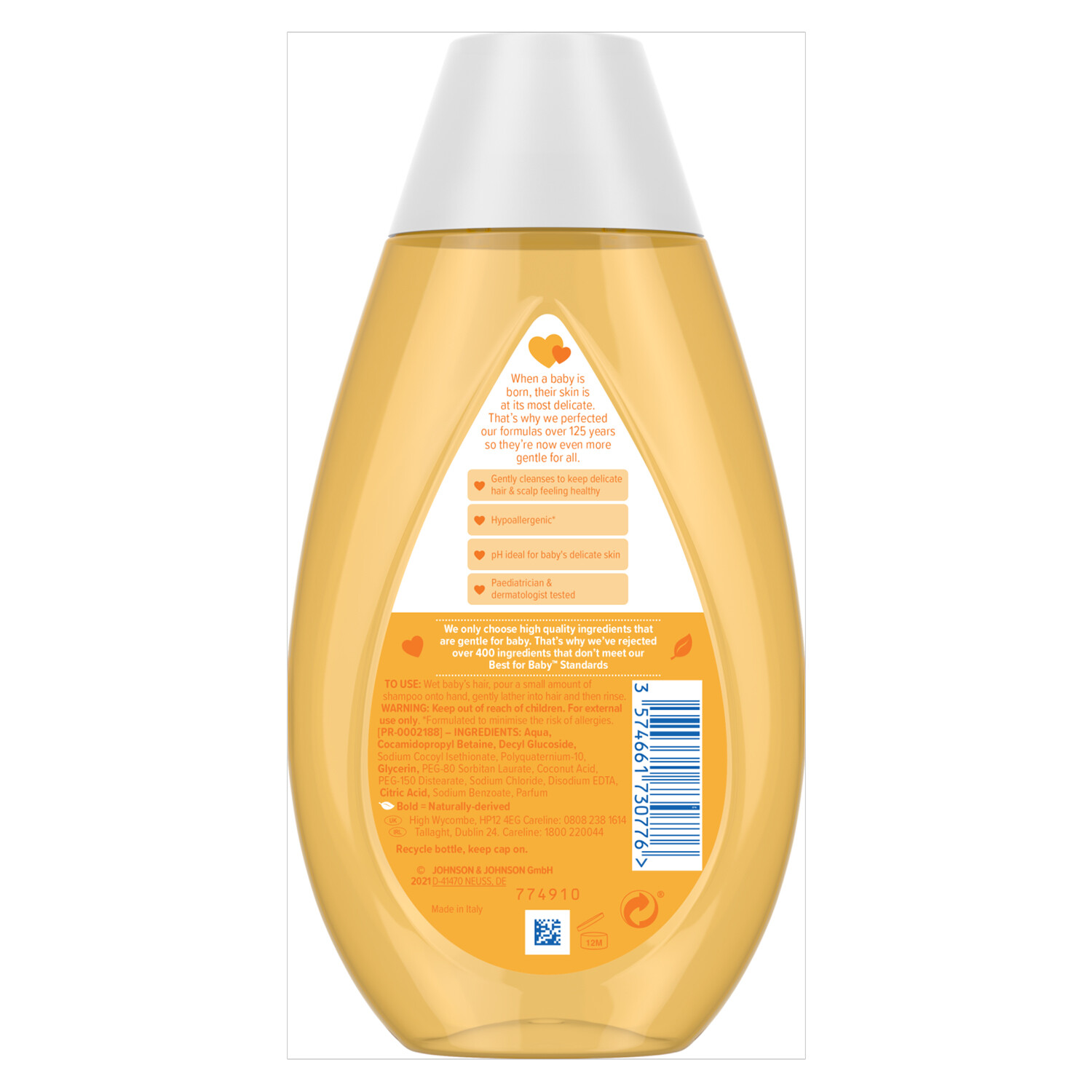 Johnsons Baby Shampoo 300ml Yellow Image 2