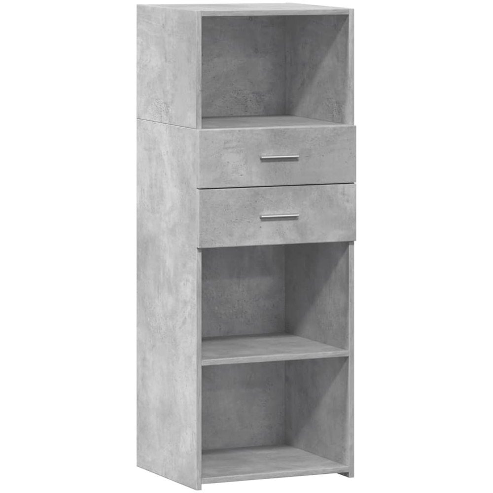 vidaXL 2 Drawer 3 Shelf Concrete Grey Highboard Image 2