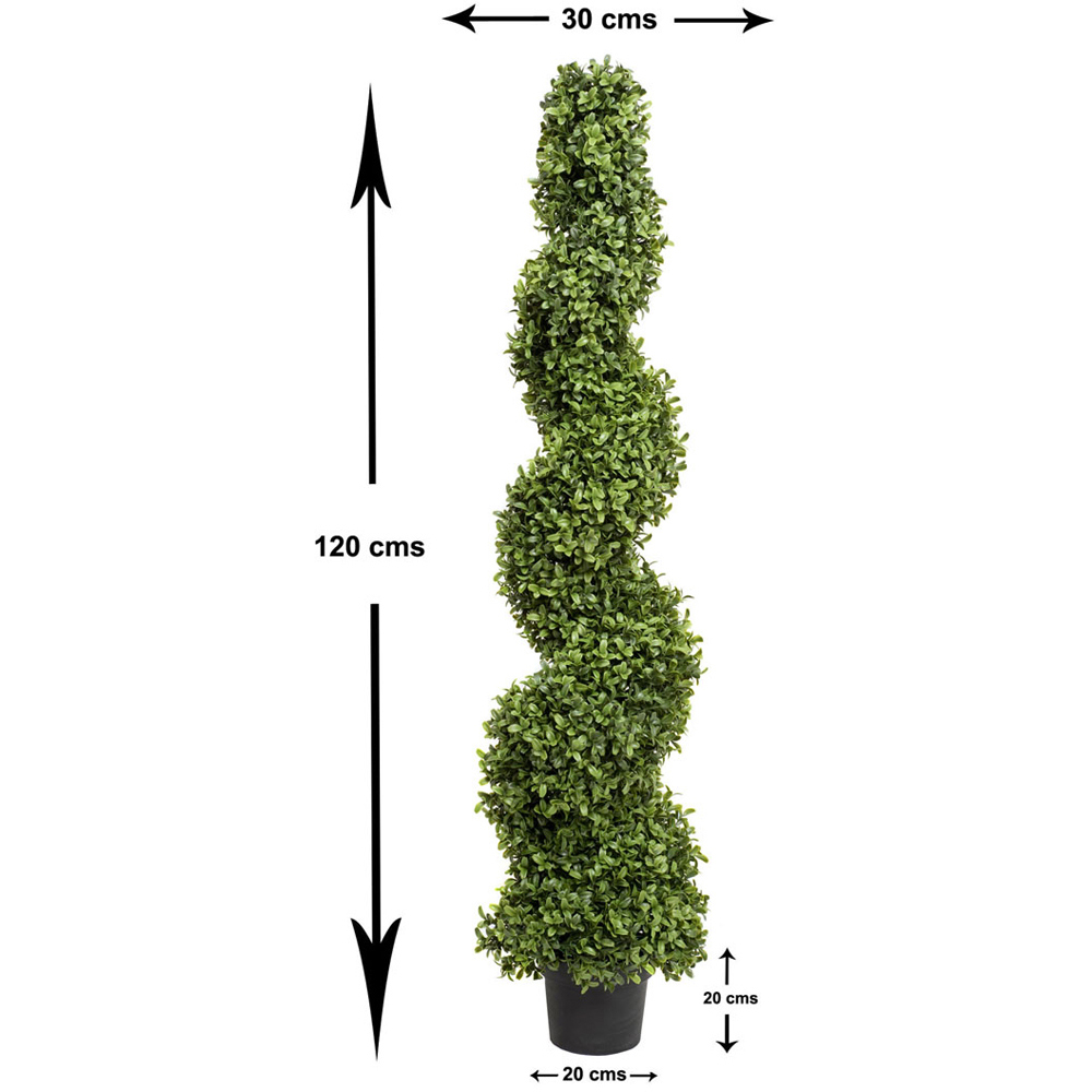 GreenBrokers Artificial Spiral Boxwood Topiary Tree 120cm 2 Pack Image 4