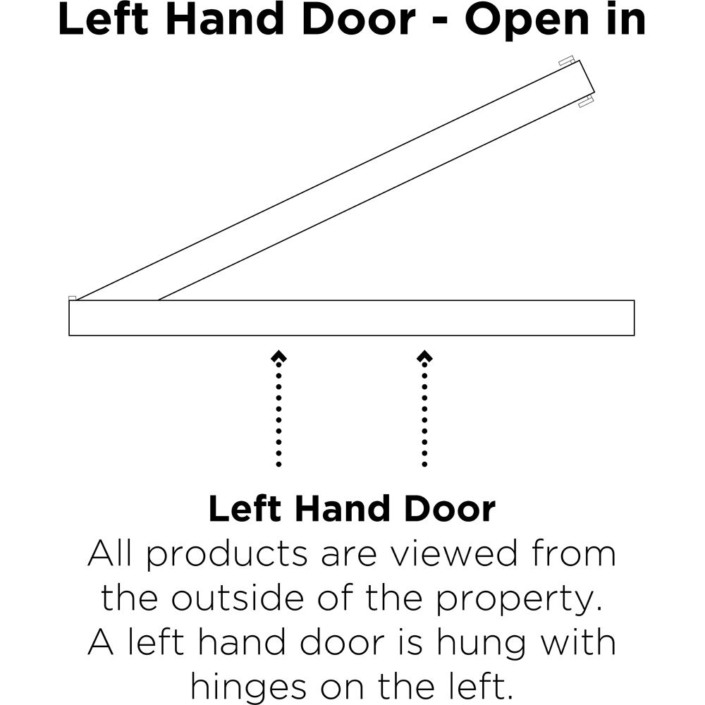 Crystal uPVC Front Door Small diamond Glass Hamburg White Left Hand Obscure Glass 920x2090mm Image 2