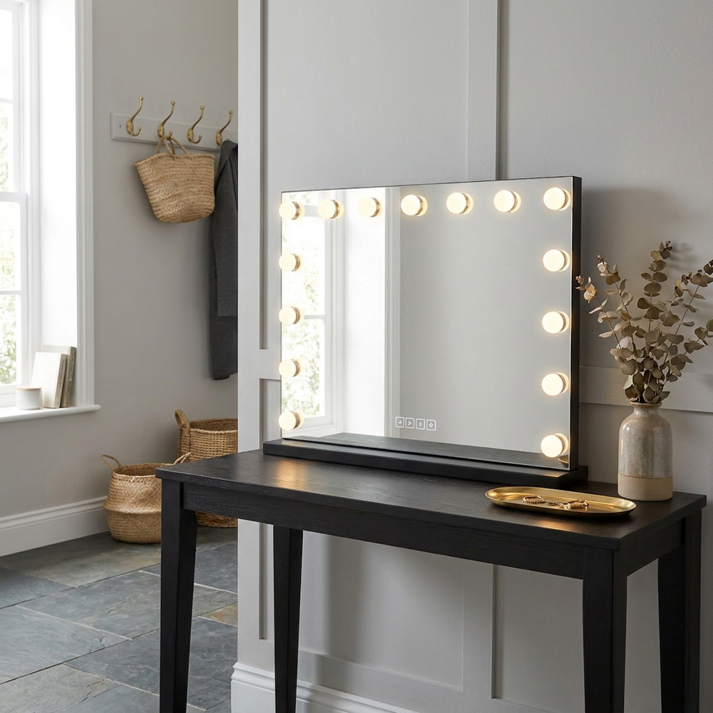 Hollywood LED Wireless Vanity Mirror Black Image 7