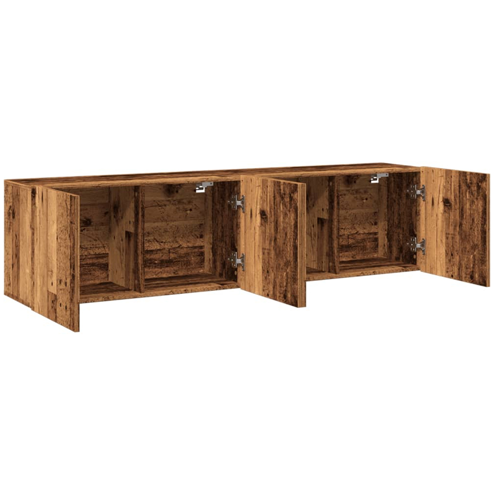 vidaXL 2 Door Old Wood Wall Mounted TV Cabinet Set of 2 Image 5