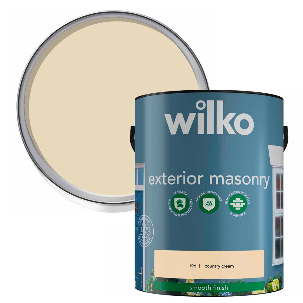 Wilko Country Cream Smooth Masonry Paint 5L Image 1