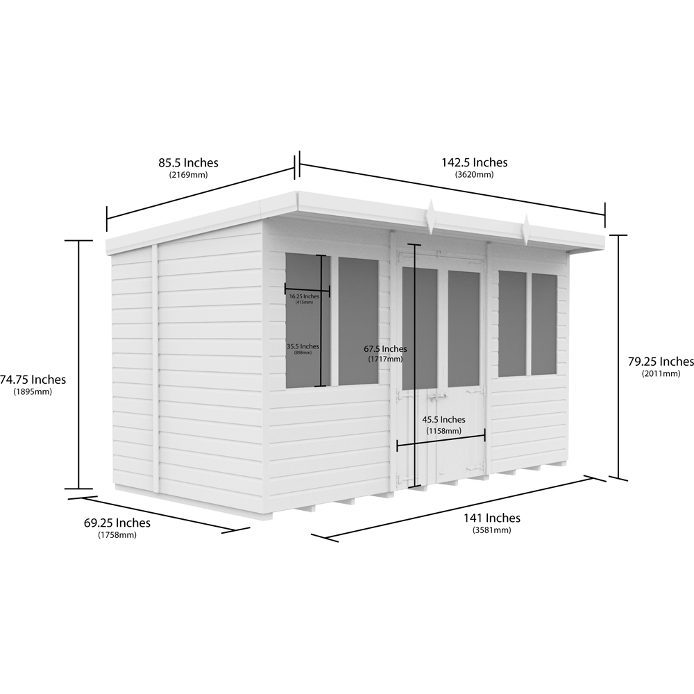 DIY Sheds 12 x 6ft Tongue and Groove Timber Pent Summerhouse Image 8