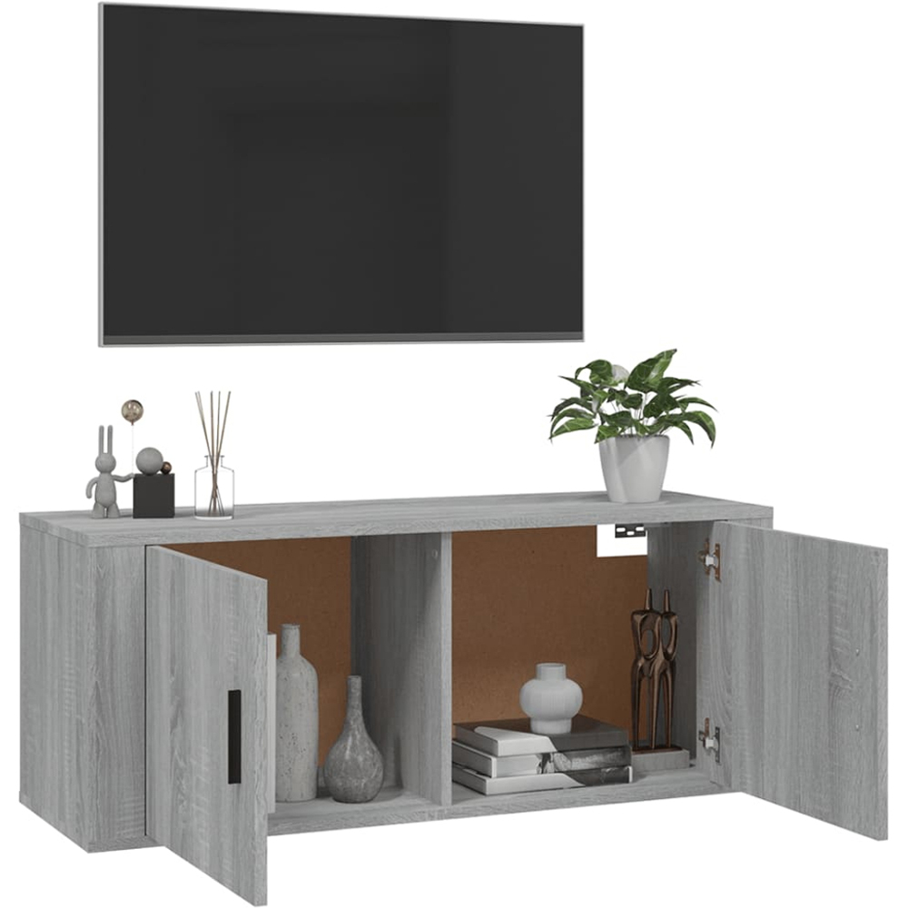 vidaXL 2 Door Grey Sonoma Wall Mounted TV Cabinet Image 5