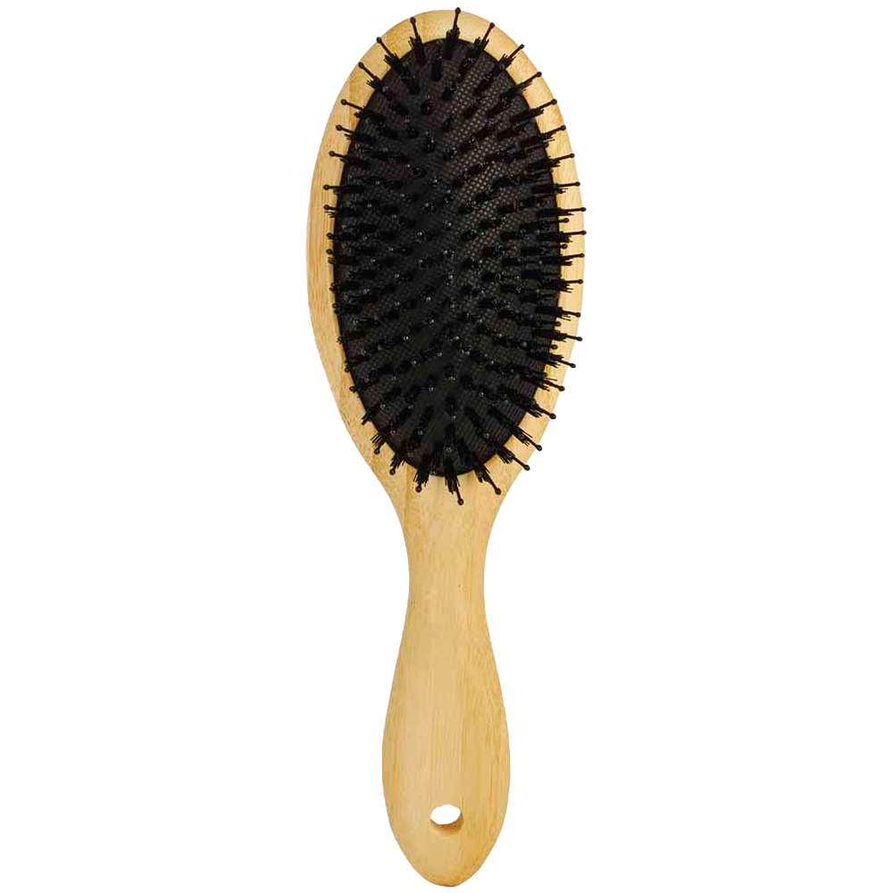 Wilko Bamboo Oval Combo Bristle Hair Brush Image 1