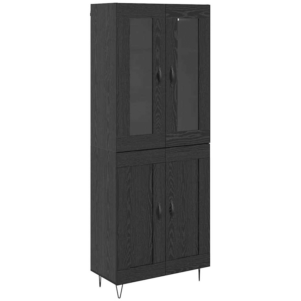 vidaXL 4 Door Black Oak Sideboard Image 2