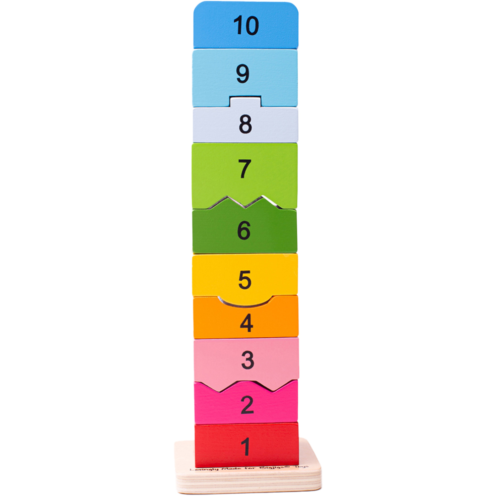 Bigjigs Toys 10 Piece Wooden Number Tower Game Image 3