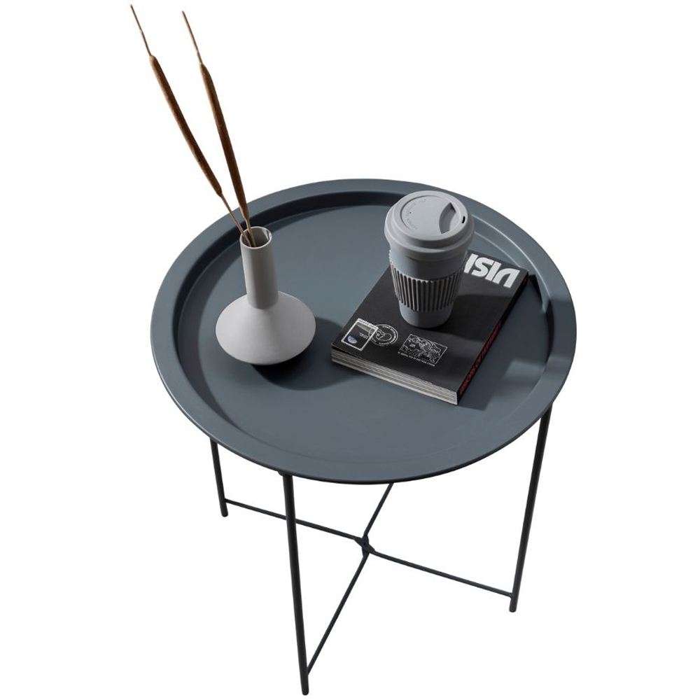Noa and Nani Charcoal Grey Metal Side Table Image 2
