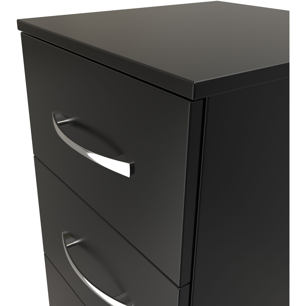 Crowndale Avon 3 Drawer Black Matt Bedside Cabinet Ready Assembled Image 5