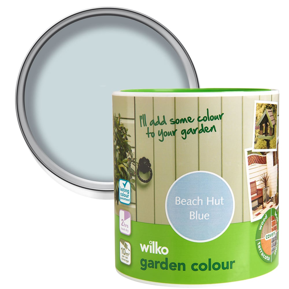 Wilko Garden Colour Beach Hut Blue Wood Paint 1L Image 1