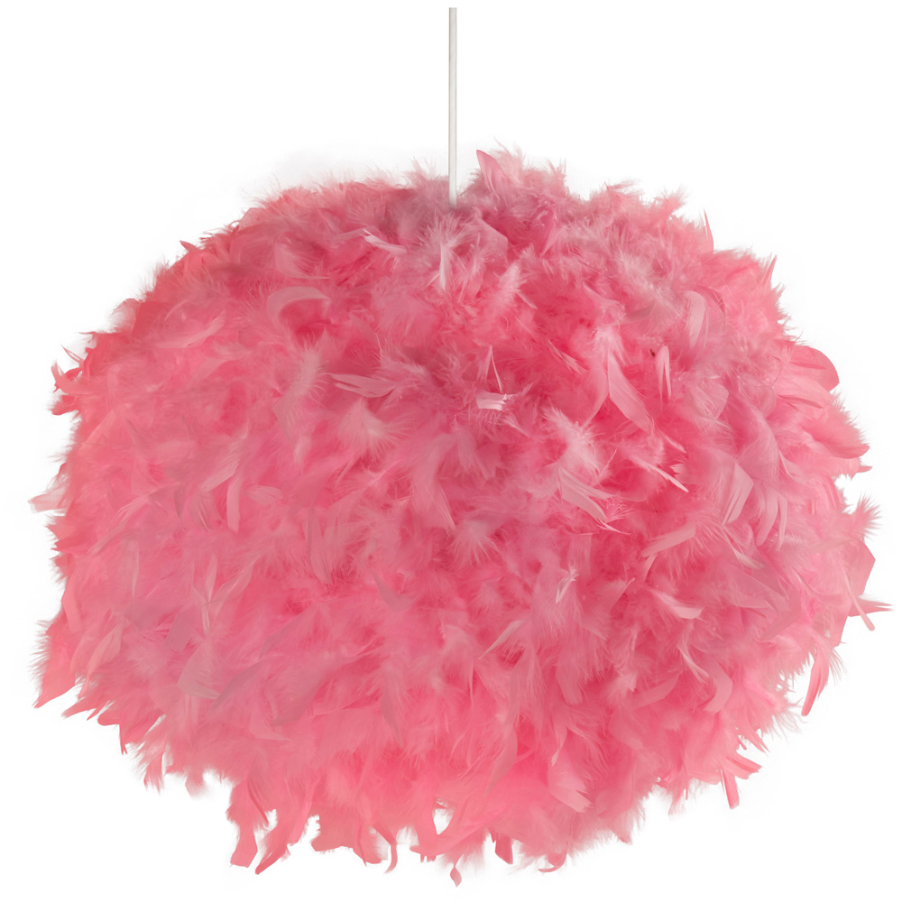 Lighting Collection Pink Feather Shade Image 1