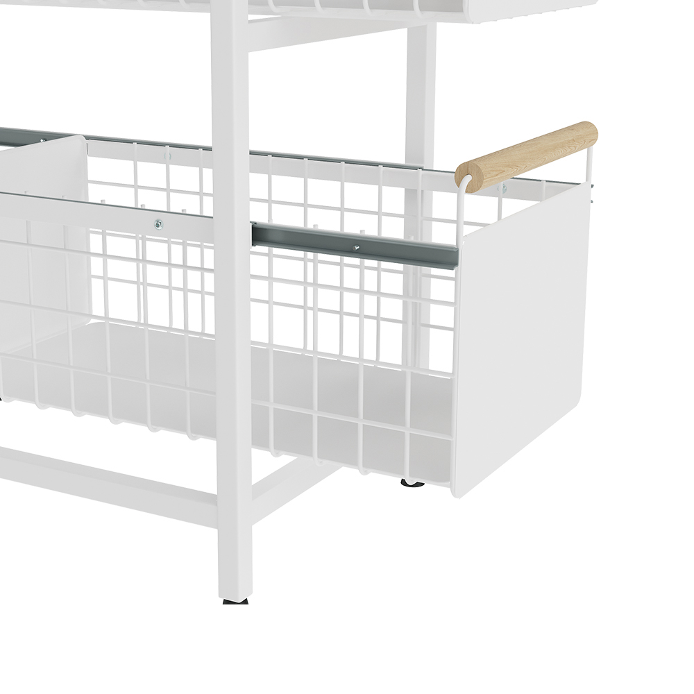 Living and Home 2 Shelf White Pull-Out Cabinet Organiser 24.5cm Image 6