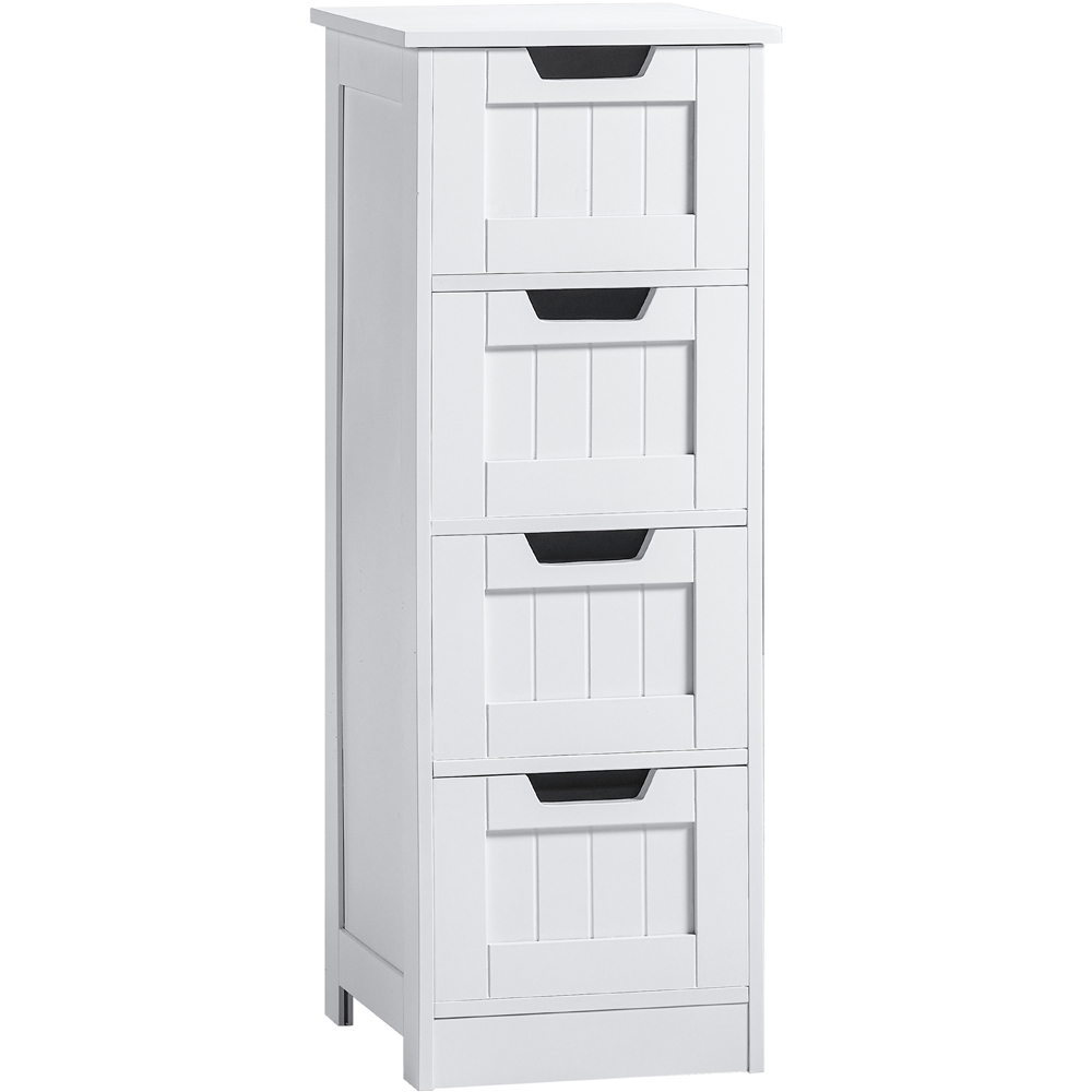 Bath Vida Priano 4 Drawer White Floor Standing Bathroom Cabinet Image 2