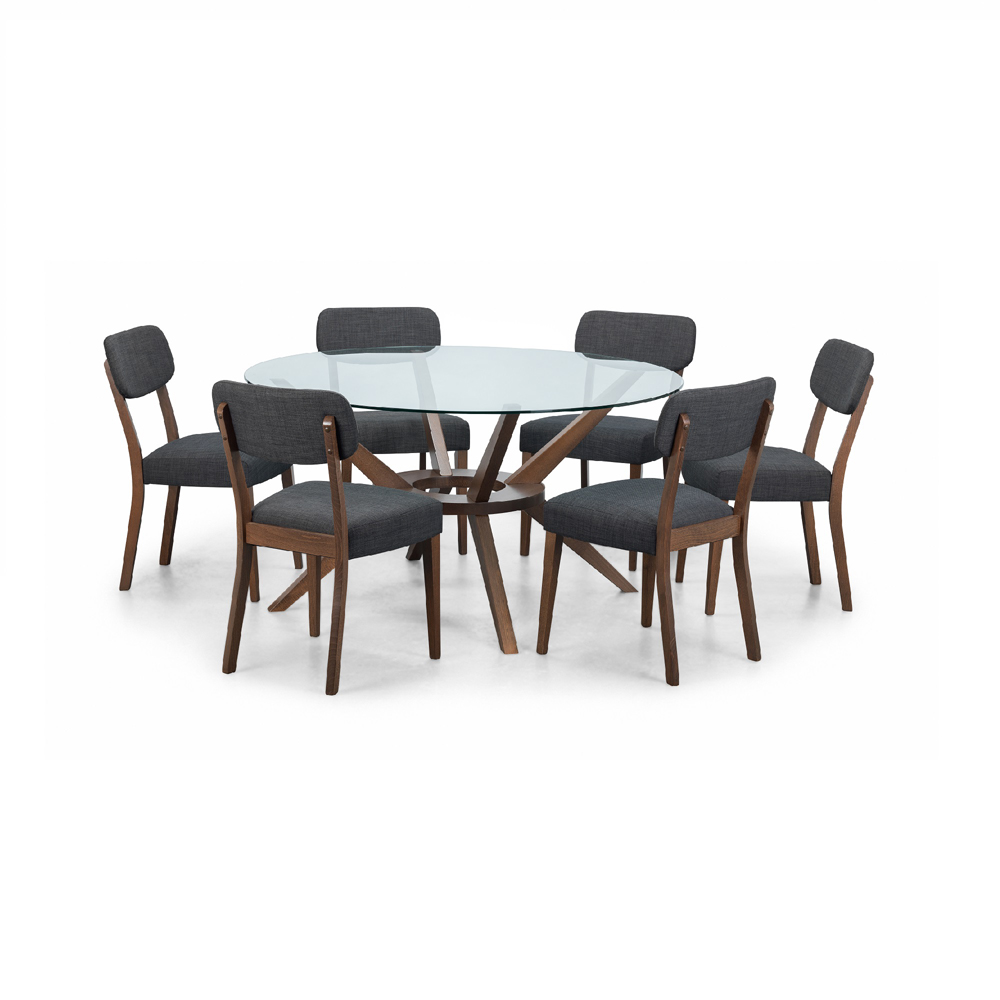 Julian Bowen Farringdon Set of 2 Grey Dining Chair Image 6