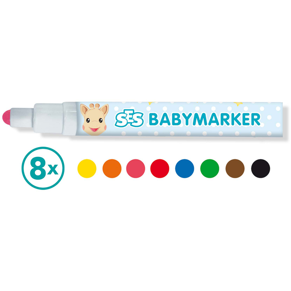 SES Creative Sophie La Girafe Assorted Colour Baby Marker 8 Pack Image 6