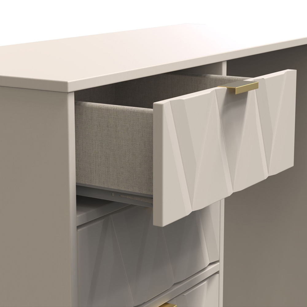 Crowndale Diamond Ready Assembled 4 Drawer Vanity Desk Matt Kashmir Image 6