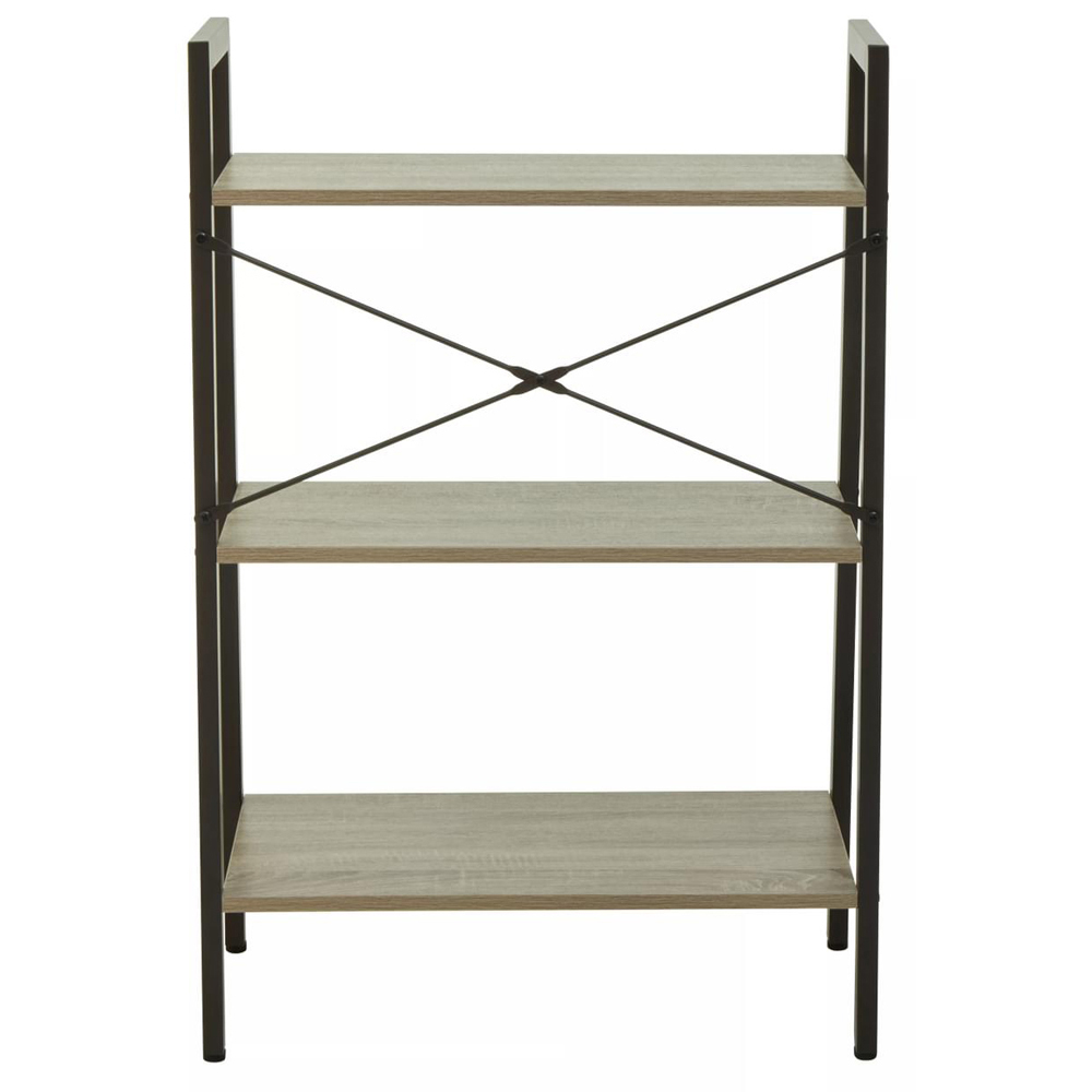 Premier Housewares Bradbury 3 Shelf Grey Oak Veneer Ladder Bookshelf Image 4