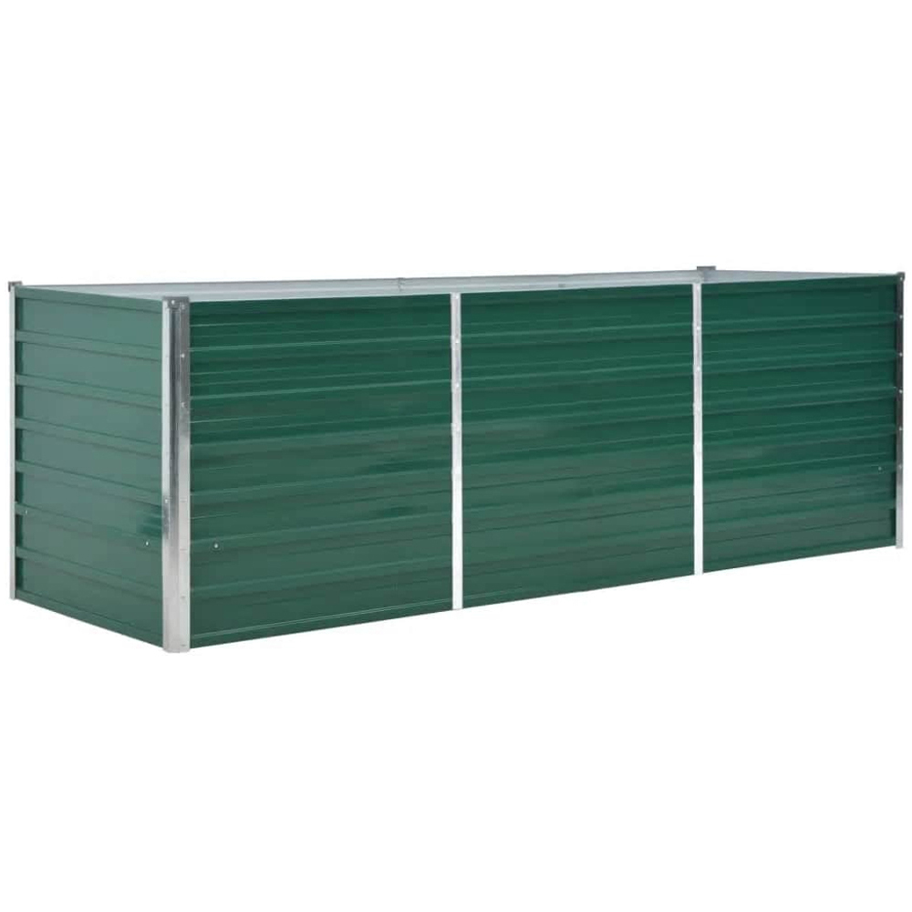 vidaXL Green Galvanised Steel Raised Garden Bed 77 x 240 x 80cm Image 1