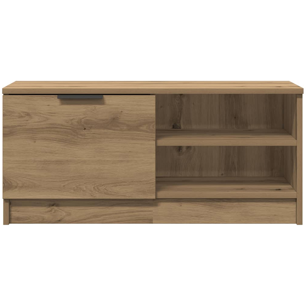 vidaXL Single Door 2 Shelf Artisan Oak TV Cabinet Set of 2 Image 7