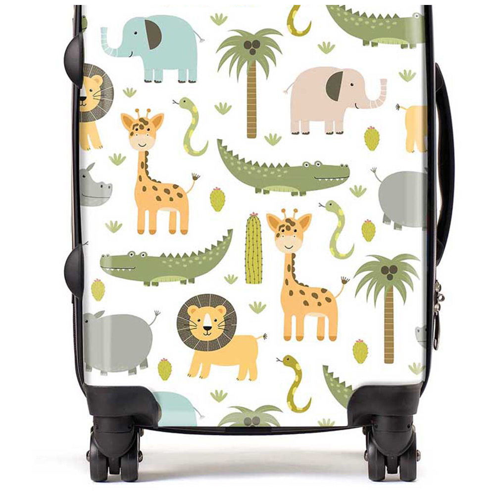 Warren Reed Designer Cabin Cute Safari Animals Suitcase Image 2