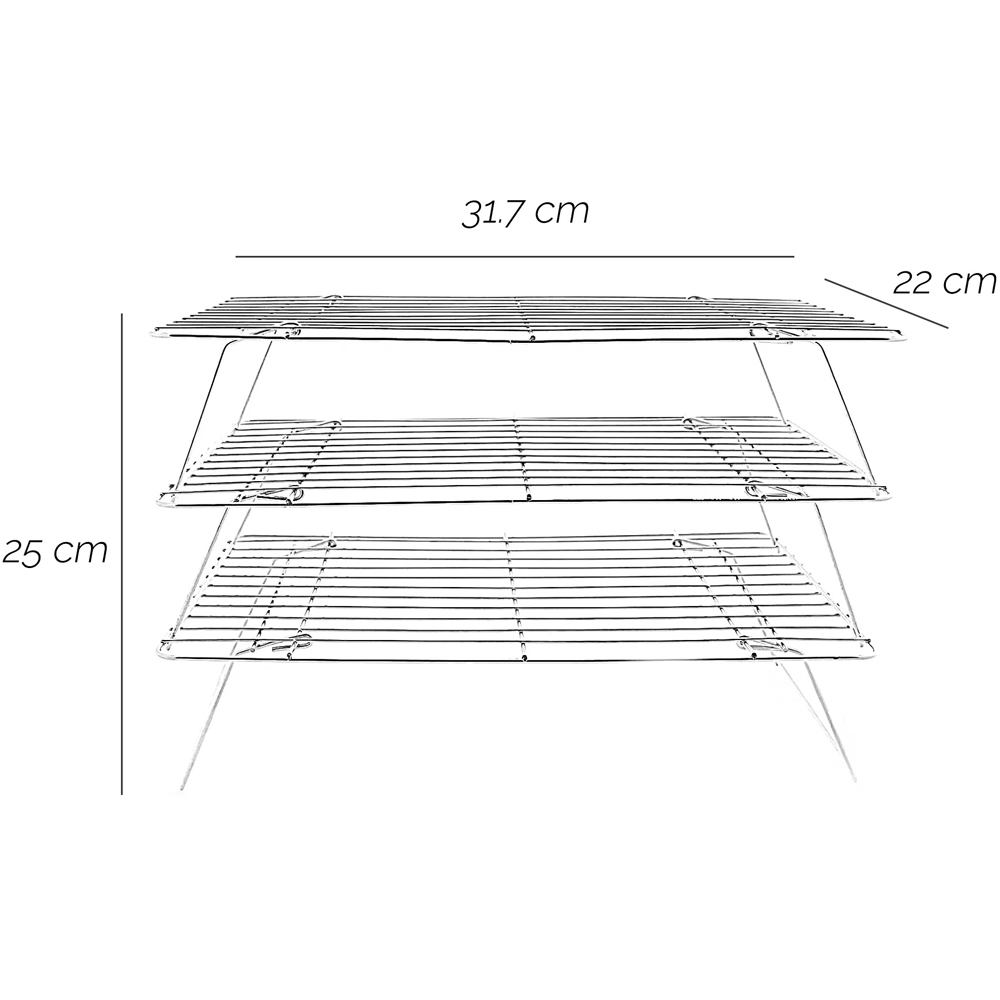Innoteck Essentials 3 Tier Stackable and Foldable Cake Cooling Rack Image 7