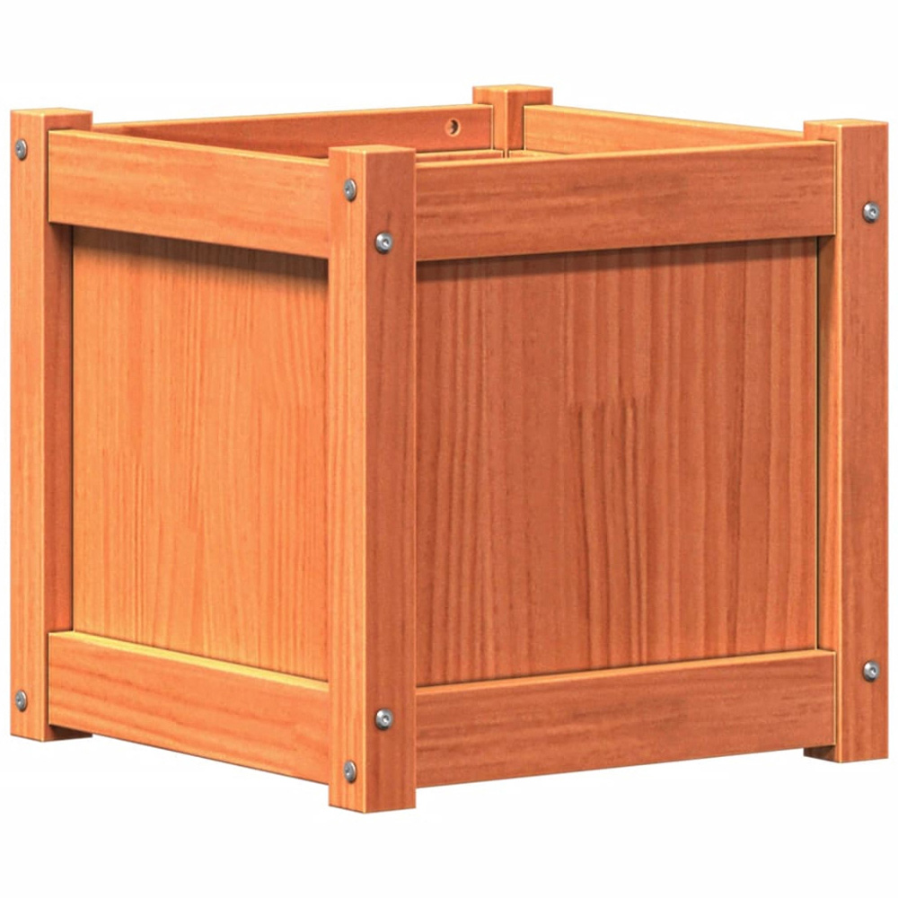 vidaXL Brown Solid Pine Wood Garden Planter 40 x 40 x 40cm Image 1