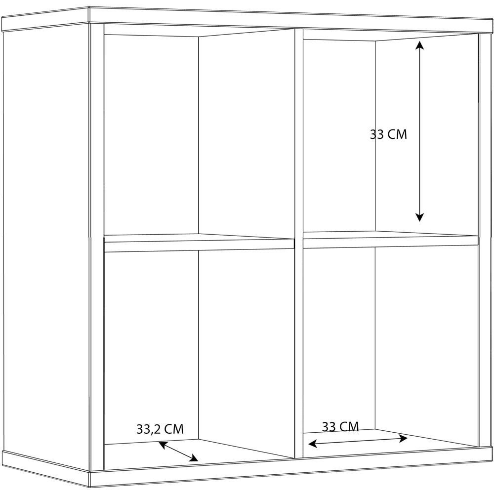 Florence Mauro 4 Cube Gloss White Bookshelf Image 9