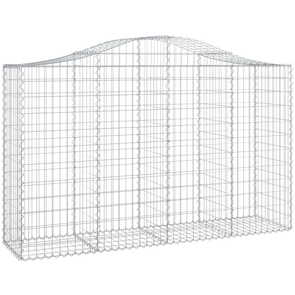 vidaXL Silver Galvanised Iron Arched Gabion Basket 200 x 50 x 120/140cm 15 Pack Image 1