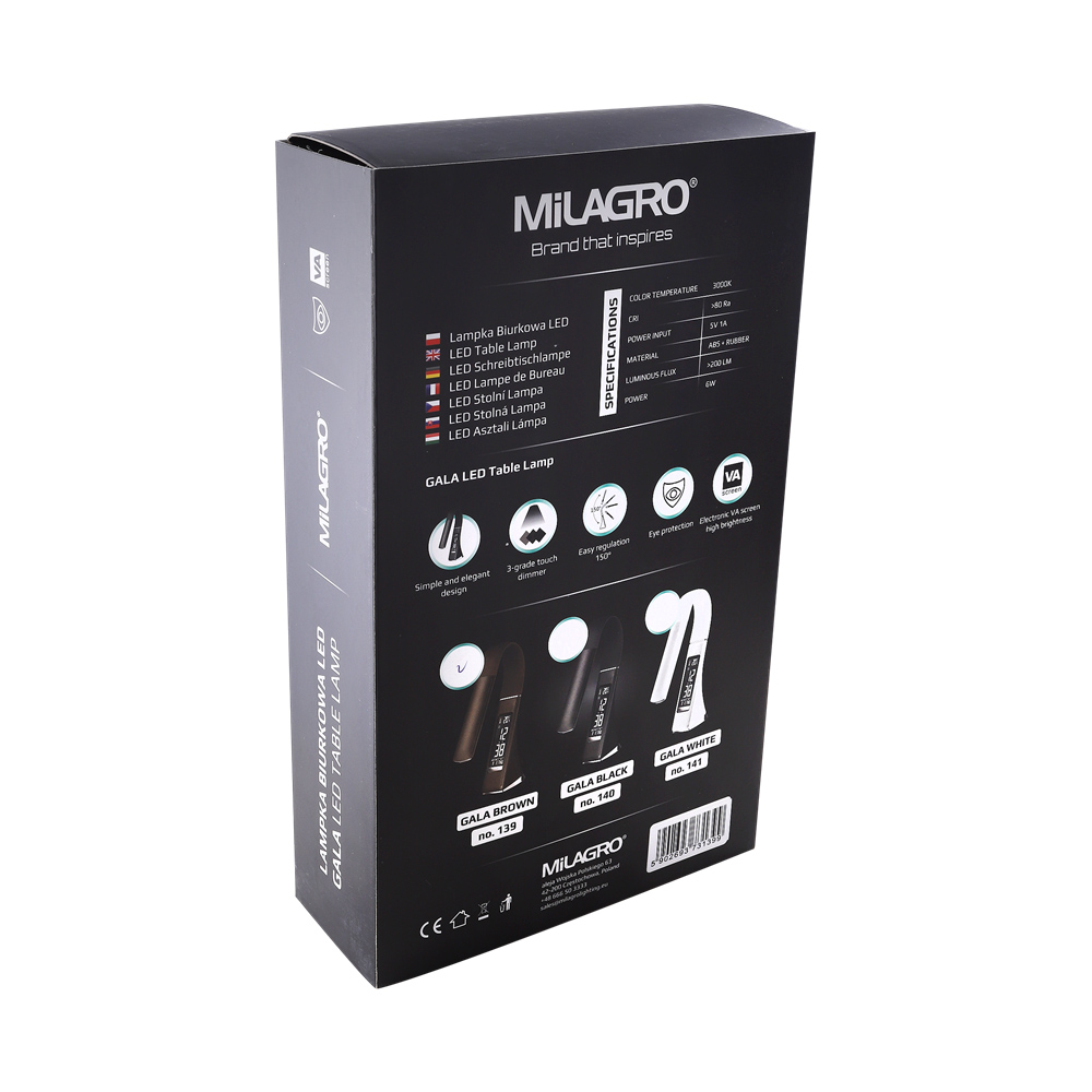 Milagro Gala Black Desk Lamp 230V Image 5