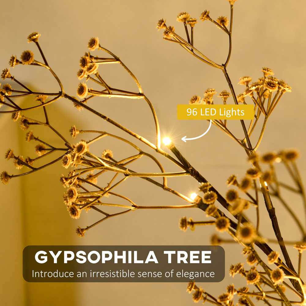 Everglow Brown Artificial Gypsophila Blossom Tree Light 5ft Image 4