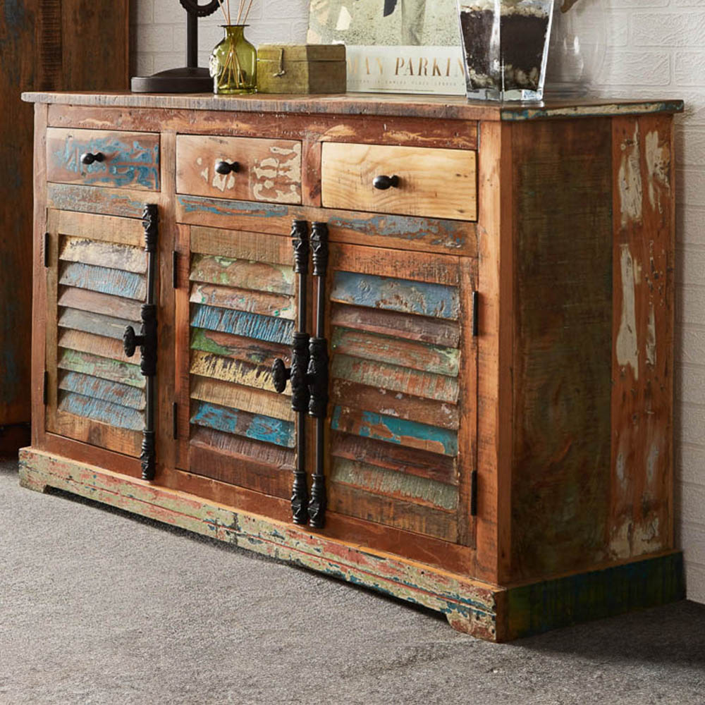 Brooklyn Camea 3 Door 3 Drawer Wooden Sideboard Image 1