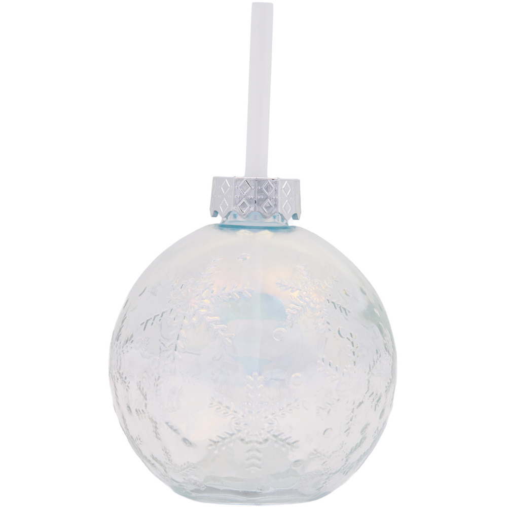 Christmas Bauble Glass Jar with Straw Image 4