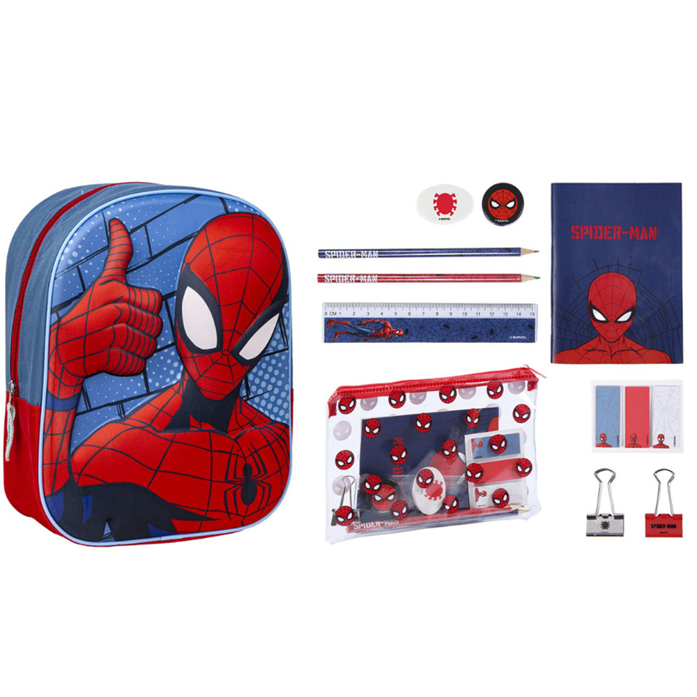 Spiderman Back To School Children 3D Backpack and Stationary Set Image 1