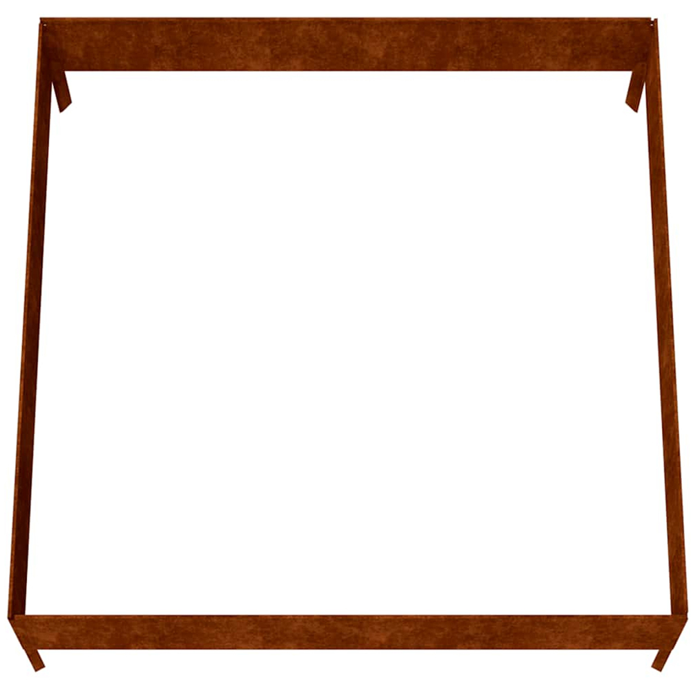 vidaXL Brown Corten Steel Raised Garden Bed 100 x 100 x 33.5cm Image 4