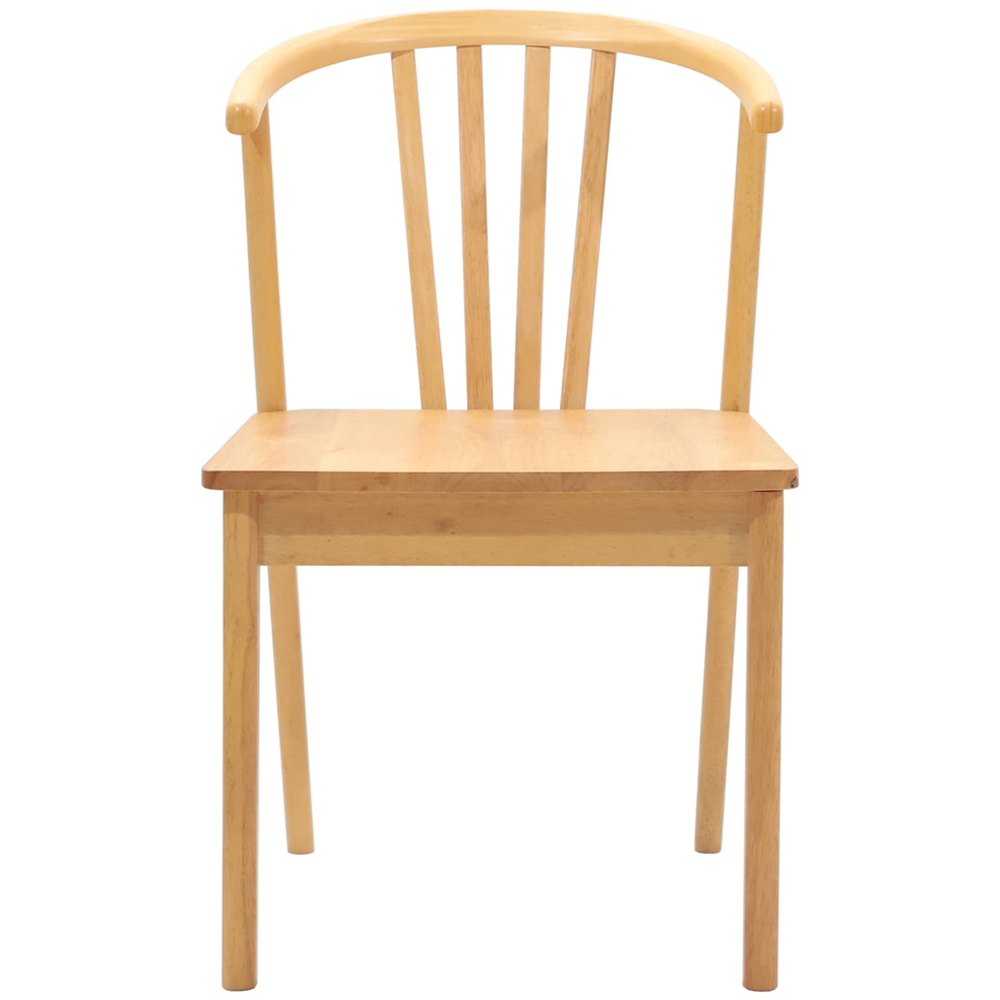 vidaXL Set of 2 Natural Solid Rubberwood Dining Chair Image 3