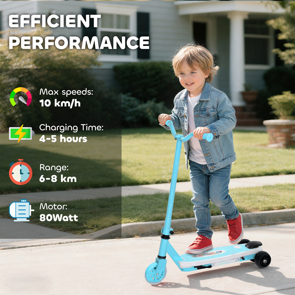 Tommy Toys AIYAPLAY Blue Electronic Ride-On Scooter with Auxiliary Rear Wheels Image 6