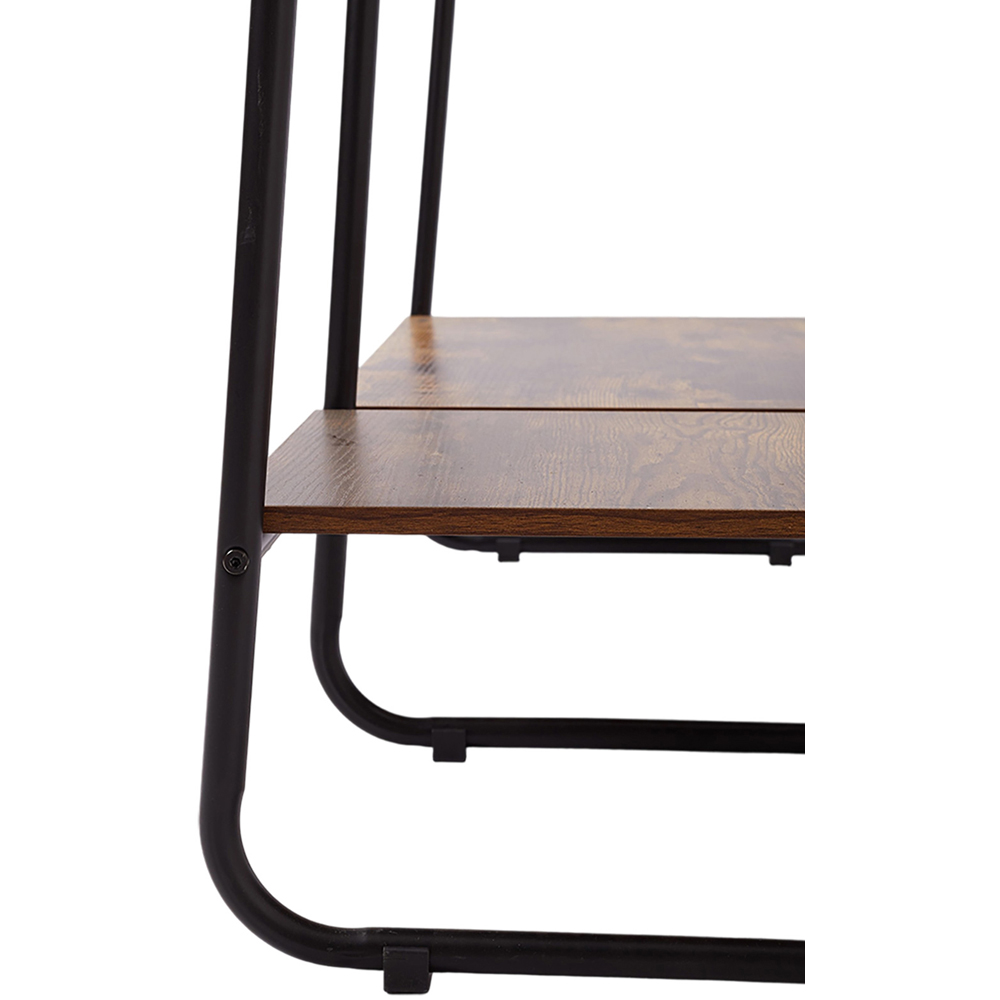 Living and Home 5 Shelf Black and Brown Clothes Rack with Hanging Rail Image 4