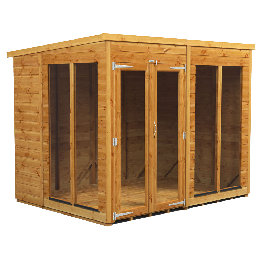 Power Sheds 8 x 6ft Double Door Pent Traditional Summerhouse Image 1