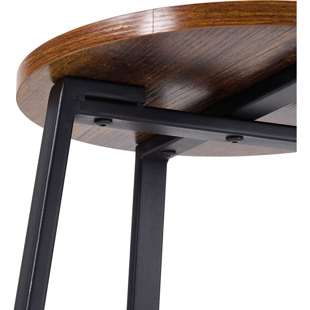 Living and Home 2 Seater Bar Table Set Vintage Brown and Black Image 6