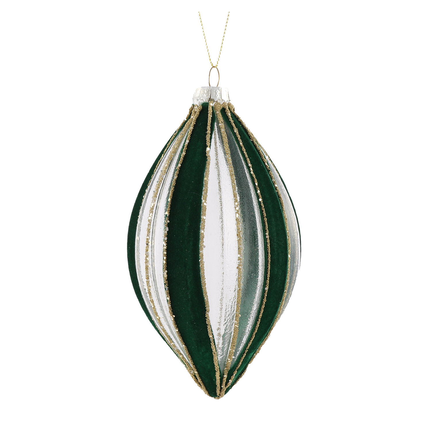 Striped Flocked Bauble Image 2